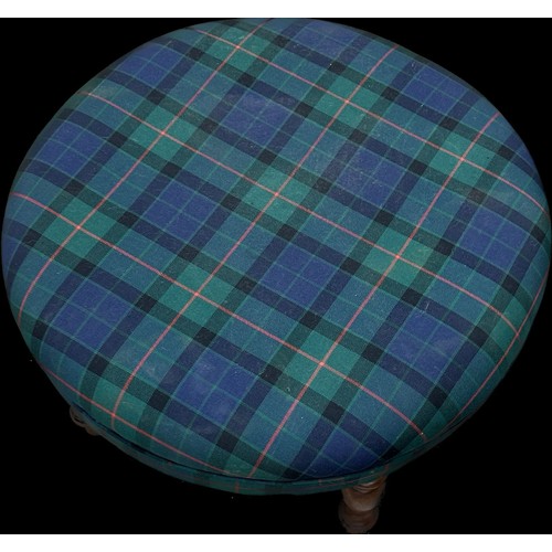 286 - Vintage tartan recovered footstool