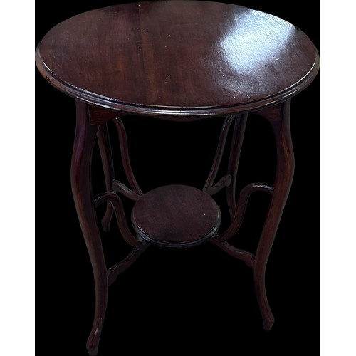 248 - Mahogany Edwadian occassional table measures approximately 27.5 inches tall x 23 dimameter