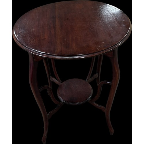 248 - Mahogany Edwadian occassional table measures approximately 27.5 inches tall x 23 dimameter