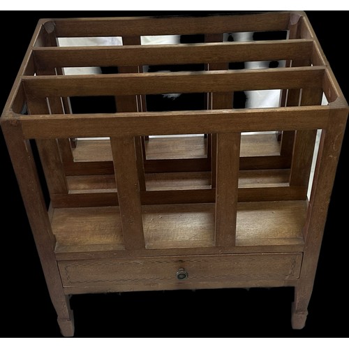 237 - Vintage one drawer magazine rack measures approximately 19 inches tall x 18 wide and 12 deep
