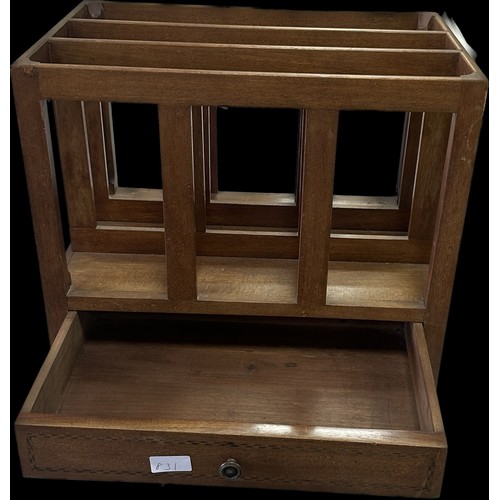 237 - Vintage one drawer magazine rack measures approximately 19 inches tall x 18 wide and 12 deep