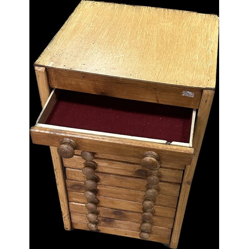 272 - Vintage 10 drawer specimen/collectors  chest measures approx 24 inches tall x 15 wide and 15 deep