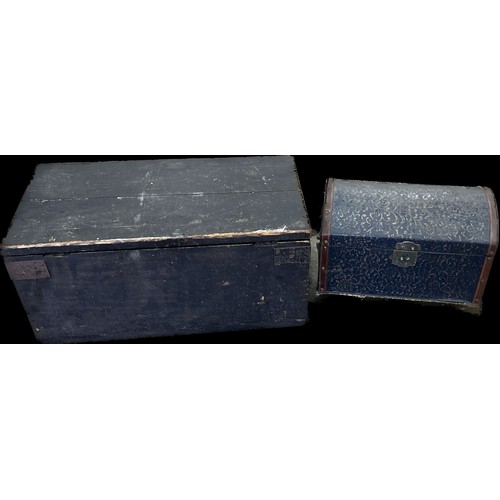 196 - Two vintage boxes largest measures approximately 11 inches tall x 24 wide and 14 deep
