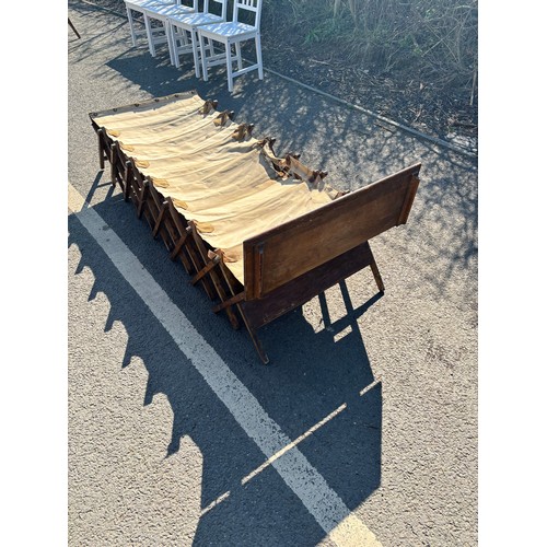 276 - Military WW1 Campaign Officers Folding Bed Camp Bed Table by W&S Cabinetta Oak measures approximatel... 