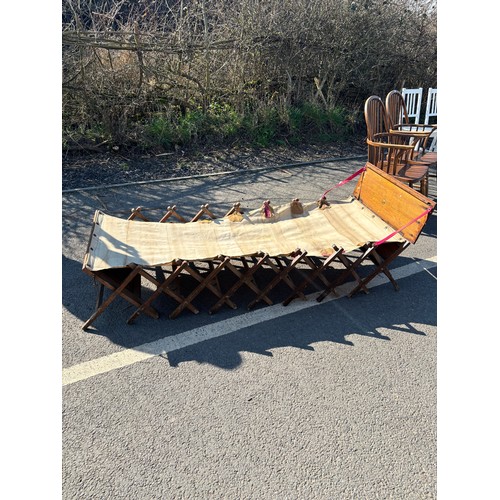 277 - Military WW1 Campaign Officers Folding Bed Camp Bed Table by W&S Cabinetta Oak measures approximatel... 