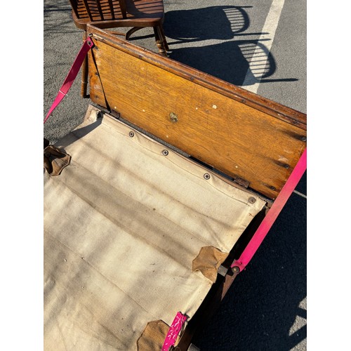 277 - Military WW1 Campaign Officers Folding Bed Camp Bed Table by W&S Cabinetta Oak measures approximatel... 