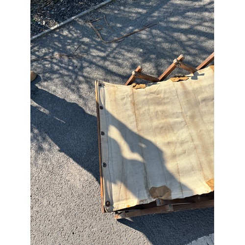 277 - Military WW1 Campaign Officers Folding Bed Camp Bed Table by W&S Cabinetta Oak measures approximatel... 