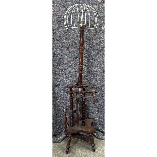 259 - Spinning wheel lamp overall height 60 inches tall