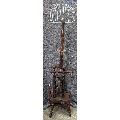 259 - Spinning wheel lamp overall height 60 inches tall