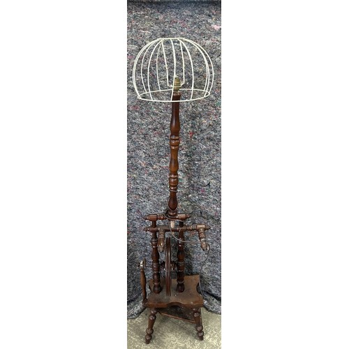 259 - Spinning wheel lamp overall height 60 inches tall