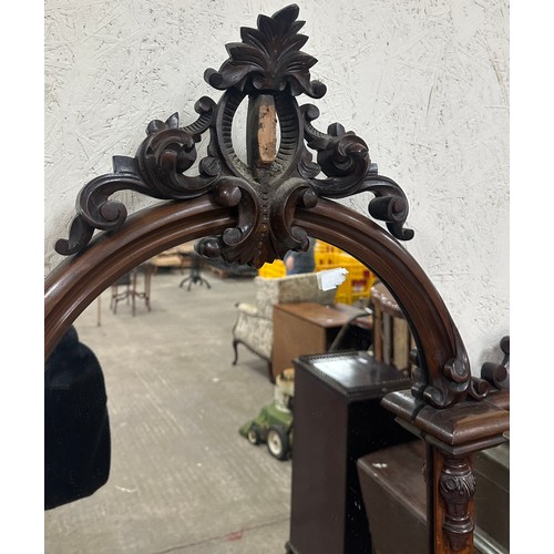 299 - Antique mahogany Marquetry credenza measures approximately 73 inches tall x 48 wide and 15 deep