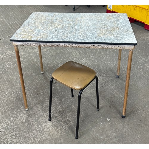 255 - 1960s/70s retro table and stool