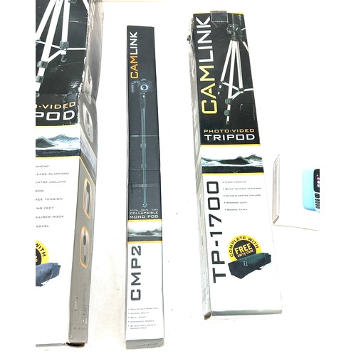 174 - Selection of assorted camera equipment includes stands, Nokia 105 phone etc