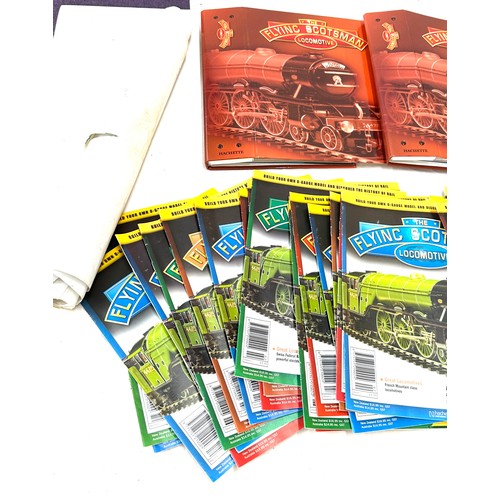 147 - Large selection of The Flying scotsman magazines, train maps and posters