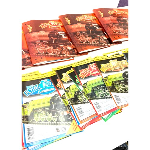147 - Large selection of The Flying scotsman magazines, train maps and posters