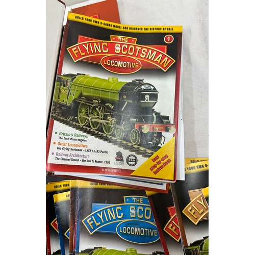 147 - Large selection of The Flying scotsman magazines, train maps and posters