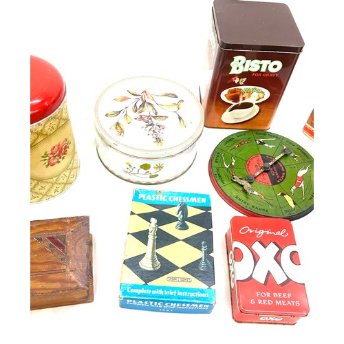 113 - Selection of advertising tins to include Oxo, Bisto etc