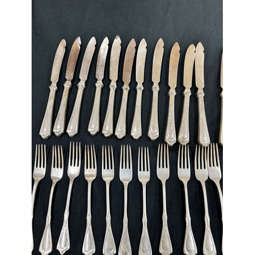 310 - Set of Ron S Pasch 800 Grade silver handled knives and silver forks 11 Forks and 12 Knives, total we... 