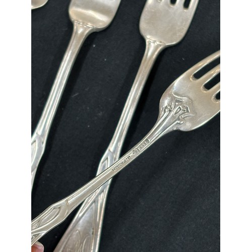 310 - Set of Ron S Pasch 800 Grade silver handled knives and silver forks 11 Forks and 12 Knives, total we... 