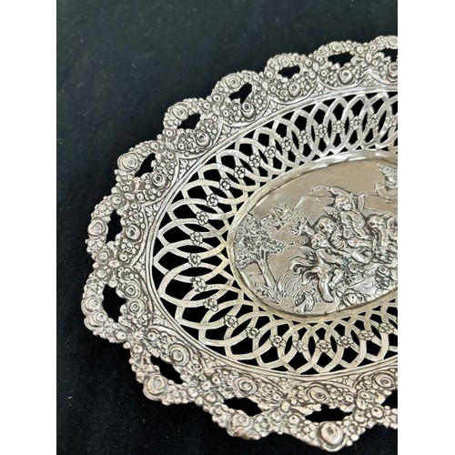 318 - Vintage silver Germany Style bon bon dish total weight 130grams