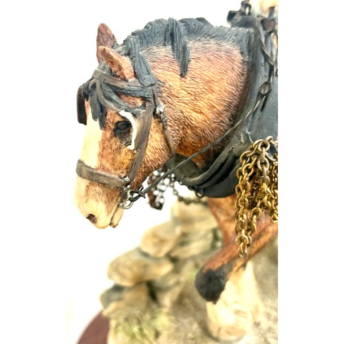 141 - Selection of 4 Border Fine Arts ornaments, all have sustained some damage to include Shire horses an... 