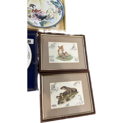 126 - Selection of vintage original boxed collectors plates to include Wedgwood, Royal Doulton, oriental e... 