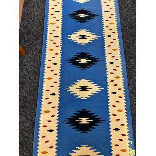 149 - Vintage South American hand woven runner, measures approximately 86 inches long, 26 inches wide