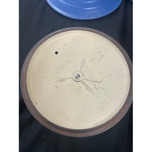 129 - Selection of vintage blue Le Creuset pots