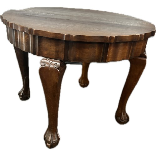 233 - Mahogany occasional table with ball and claw feet, diameter 24 inches, height 19 inches