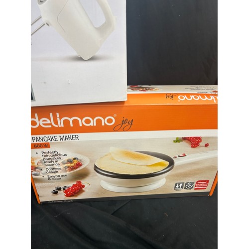 145 - Selection of brand new boxed kitchen items includes  Pancake maker, Wine cooler etc