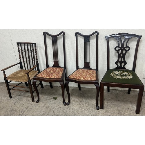 245 - 4 Antique chairs