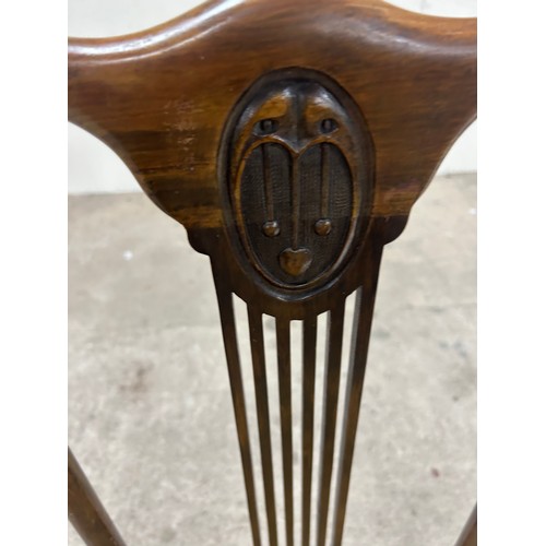 246 - 1 drawer bedside, dressing table stool, Pair mahogany dining chairs