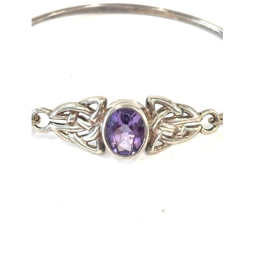 320 - Stone set silver bracelet