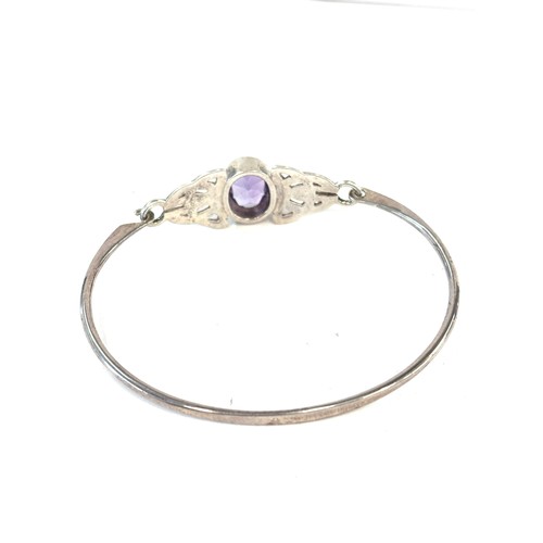 320 - Stone set silver bracelet