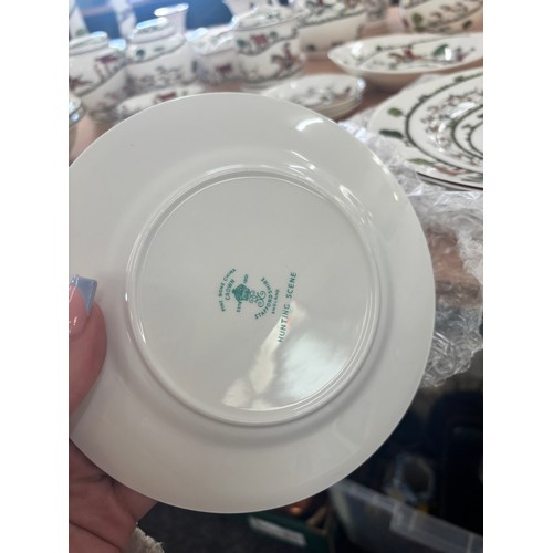 168 - Selection of Crown Staffordshire hunting scene pottery to include plates, jugs, trinkets, vases, cup... 