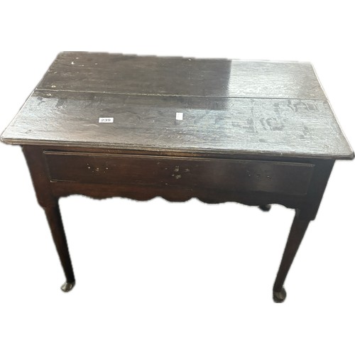 239 - Antique period one drawer low boy measures approx 27 inches tall x 36 wide and 22 deep
