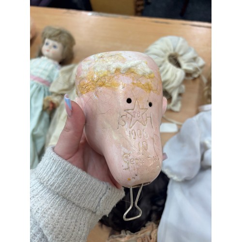130 - Selection of vintage and later dolls includes German Bisque AM etc