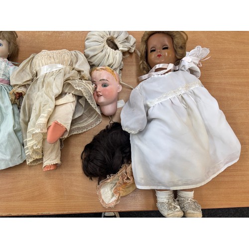 130 - Selection of vintage and later dolls includes German Bisque AM etc