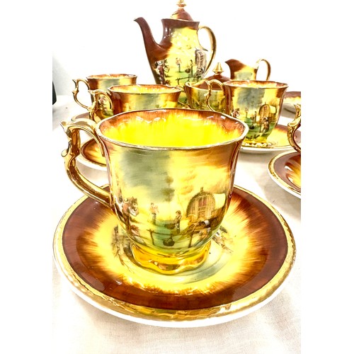 39 - Roseberry Studios vintage tea set, farm scene, items comprise of teapot, jug, sugar bowl, cake place... 