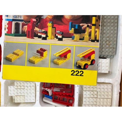 Vintage wooden lego box and contents