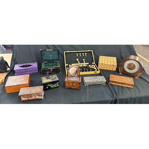 Selection of vintage and later boxes to include wooden, Chinese ...