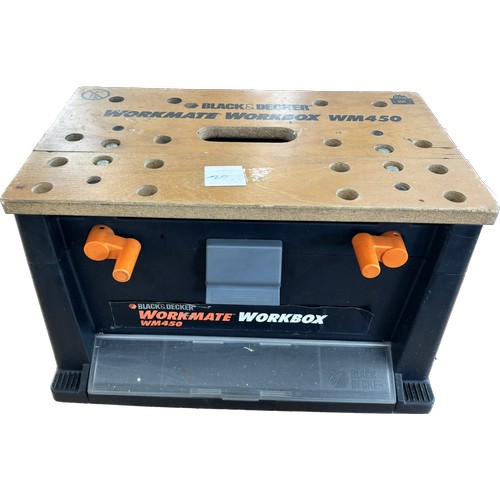 Black and Decker work mate, work box with contents