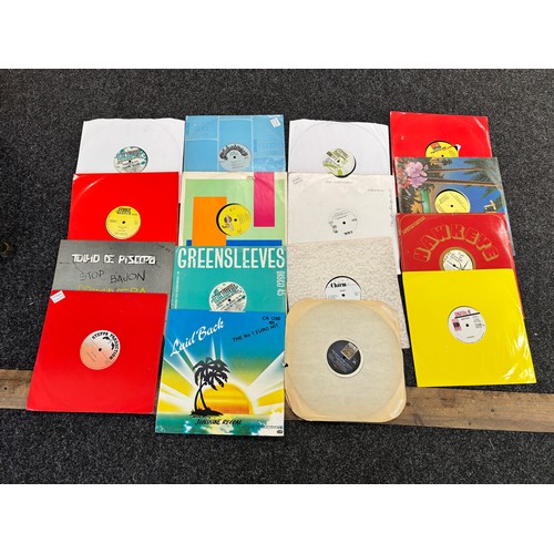 Selection of assorted records includes Sunshine Raggae, Dance music etc