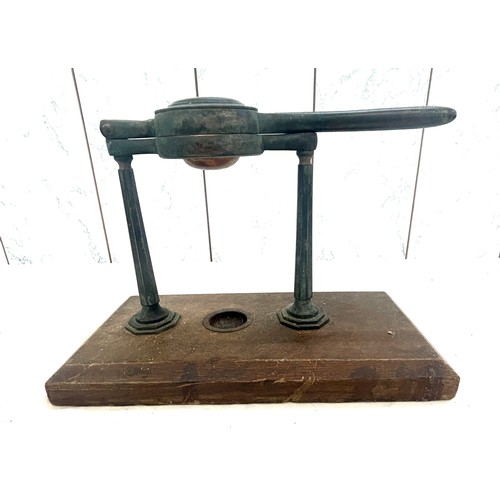 Antique wood / metal press machine, plinth measures approximately ...