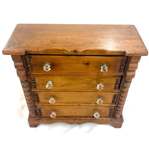 Miniature vintage pine chest, Height 16 inches, Width 16 inches, Depth ...