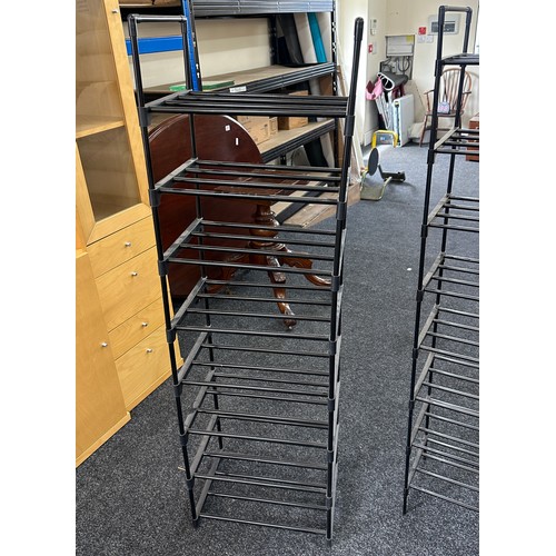 Three black storage racks overall height approximately 55 inches tall x ...