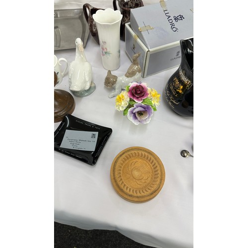 123 - Selection of miscellaneous to include  a stainless steel tea set, porcelain items, Nao, LLadro etc