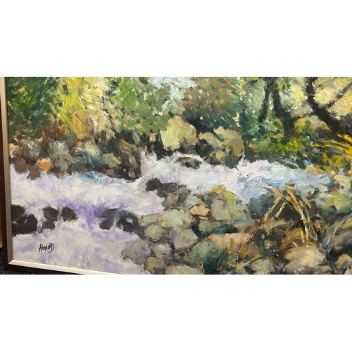 150 - Framed original painting signed ' Howard' measures approximately 38 inches wide x 26 tall