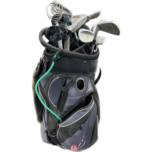212 - Selection of assorted golf clubs and bag
