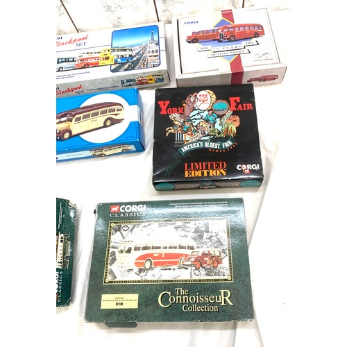 189 - 7 Boxed Corgi Die cast Transport Vehicles includes americans  oldest fair, Blackpool etc
